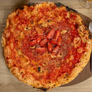 Pizza marinara a ruota di carretta